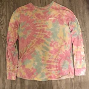 🌸⚡️Hollister pink tie dye, long sleeve shirt